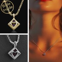 Women's Christian Jewelry With Heart Cross Pendant and Bible Inside From My Nano Jewelry